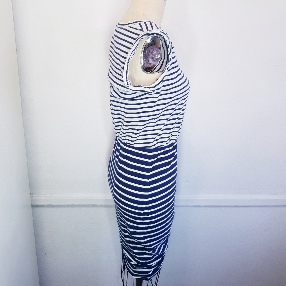 Veronica Beard | Stripe Ruched Jersey‎ Dress, size Small - Picture 4 of 12